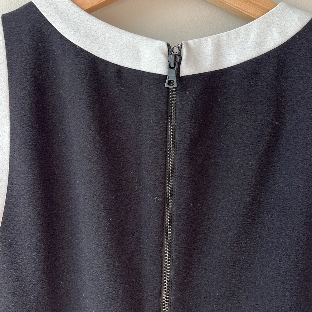 Alice + Olivia Black Mini Dress with White Trim - Picture 8 of 9